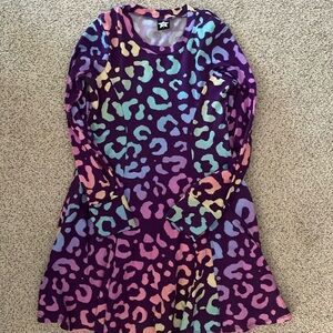 Long sleeve cheetah print dress